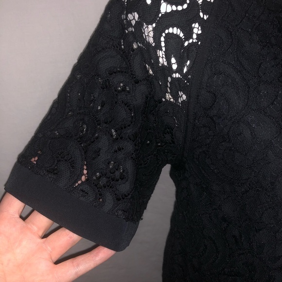 Black Raglan Lace Top Banana Republic Medium - Picture 2 of 8